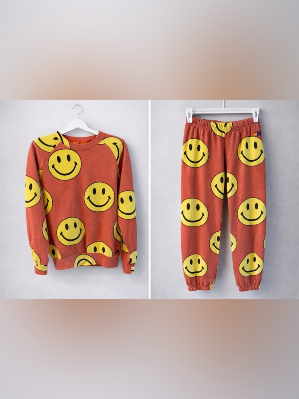 Aviator Nation Smiley On Repeat Crewneck/Jogger SET XS/S